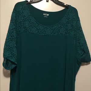 Christmas green shirt with lace on top